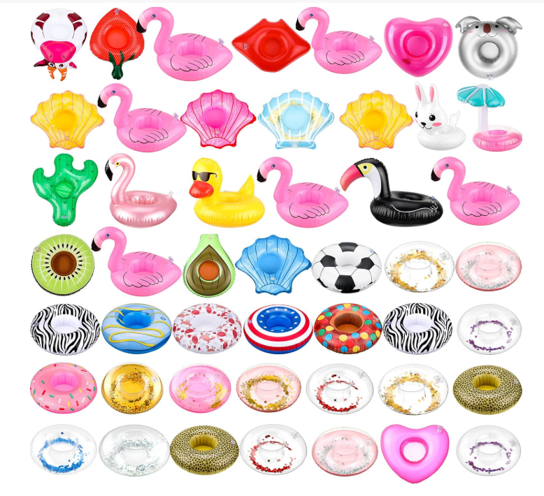 Mini Cute Funny Red Flamingo Floating Inflatable Drink Holder Swimming Pool (Pack of 48) - Image 7